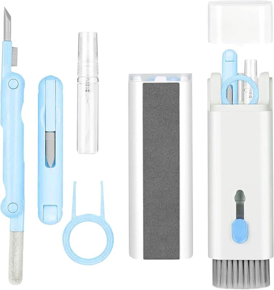 7-in-1 Electronic Cleaning Kit with Keycap Puller, Cleaning Spray & Brush Set — For Keyboard, Laptop, Phone, AirPods & Camera Lens