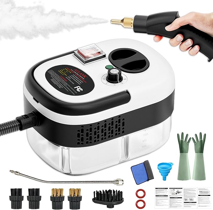 2500W Handheld Steam Cleaner for Home & Car Detailing — Heats in 10 Seconds, 3 Bar Pressure, 6 Adjustable Gears | Chemical-Free Deep Cleaning for Kitchen, Grout, Tile, Furniture & Car Interiors