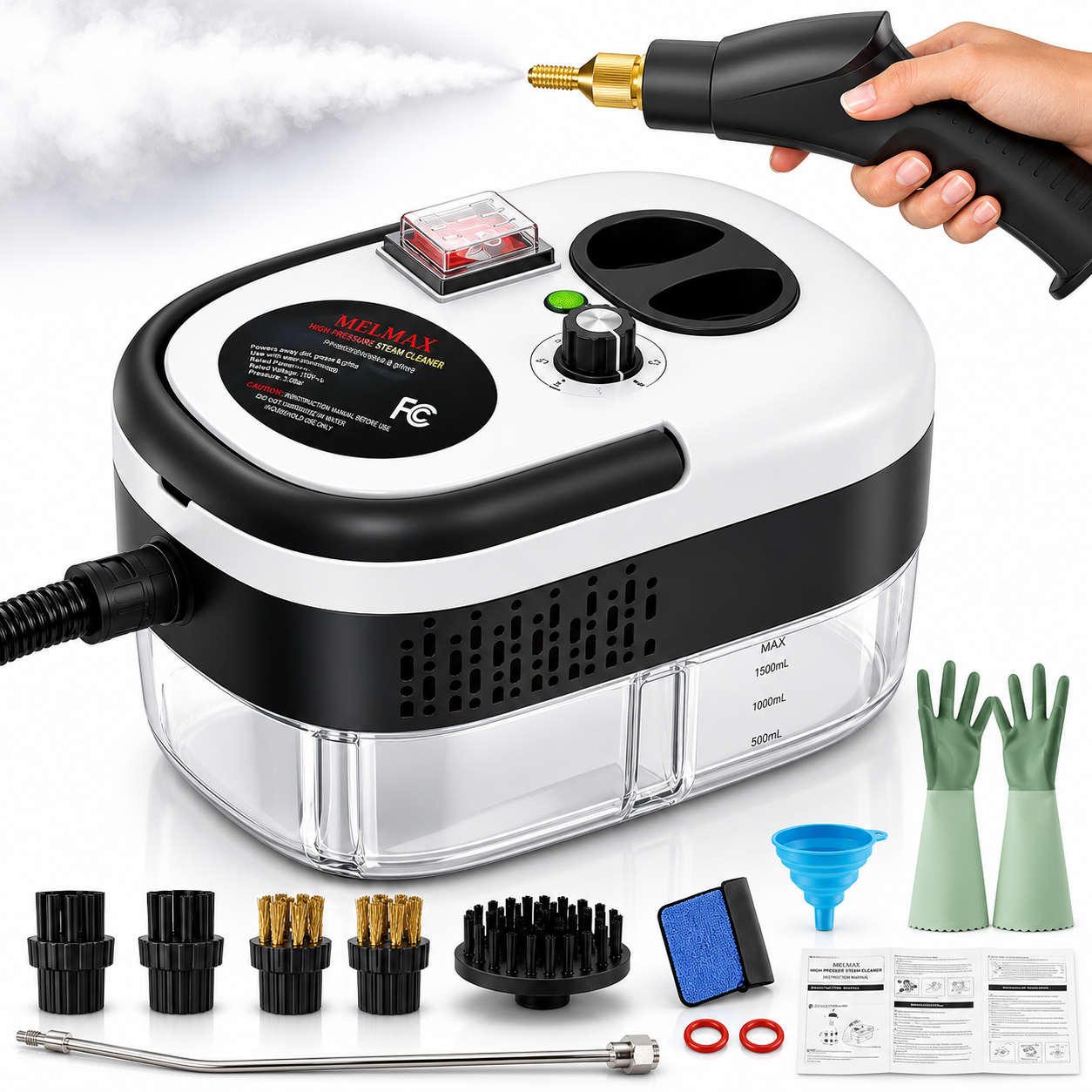 2500W Handheld Steam Cleaner for Home & Car Detailing