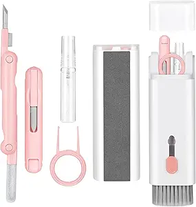 7-in-1 Electronic Cleaning Kit with Keycap Puller, Cleaning Spray & Brush Set — For Keyboard, Laptop, Phone, AirPods & Camera Lens